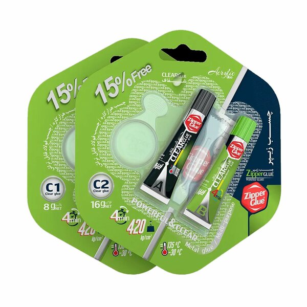 ZİPPER GLUE İKİZ TÜP ŞEFFAF YAPIŞTIRICI 8GR.